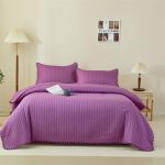 Rebrasti pokrivač sa jastučnicama za bračni ležaj u više boja